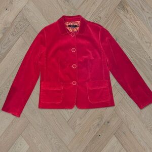 Red Women's Corduroy Talbots Blazer Jacket